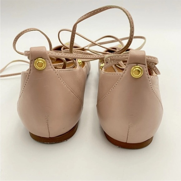 HALOGEN Owen Blush Pink Pointy Toe Leather Lace Up Flats US 4.5M - Picture 8 of 13